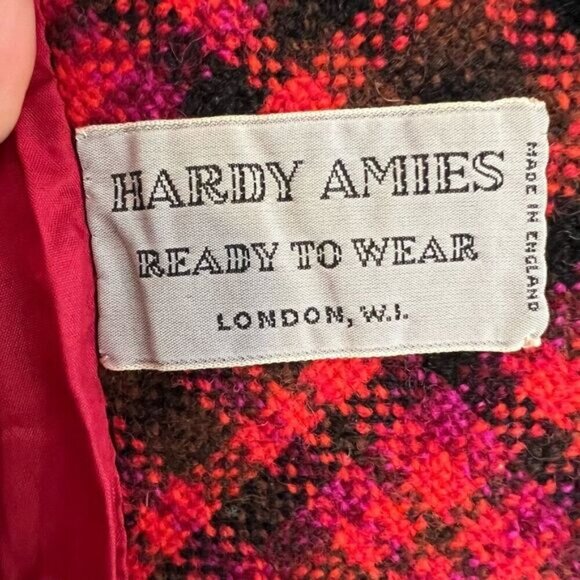 VTG 80s Holt Renfrew Hardy Amies Womens M Plaid Double Breasted Blazer Jacket Re - Picture 5 of 15